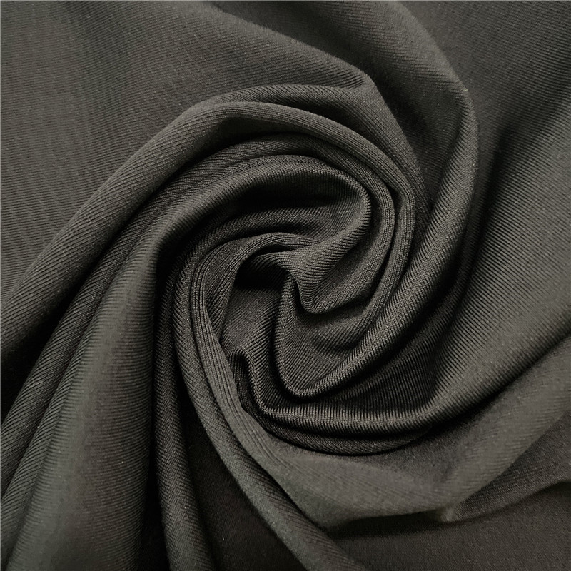 Poly Recycle Solid Black Matte Finish Polyester Spandex